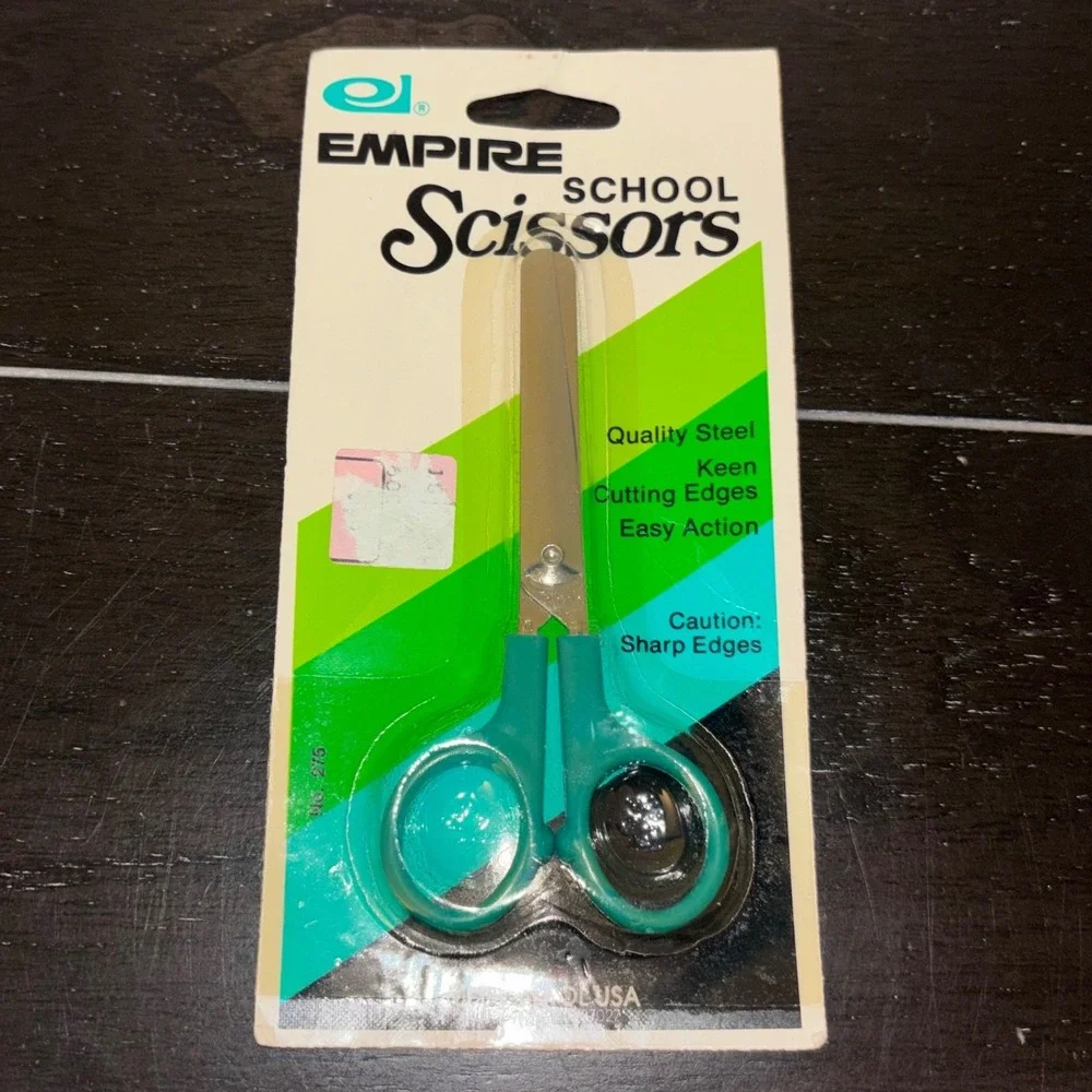 Empire Berol USA School Scissors | Teal Handle | Steel No 275‎ | Vintage | NEW